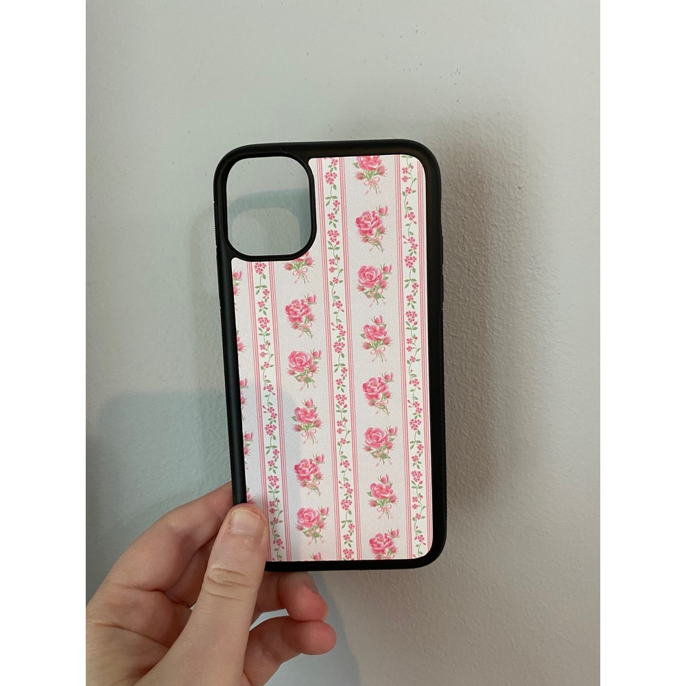 Phone Case Womens iPhone 11 Pink Floral Stripe Cottagecore Aesthetic Rose Print - Picture 6 of 6